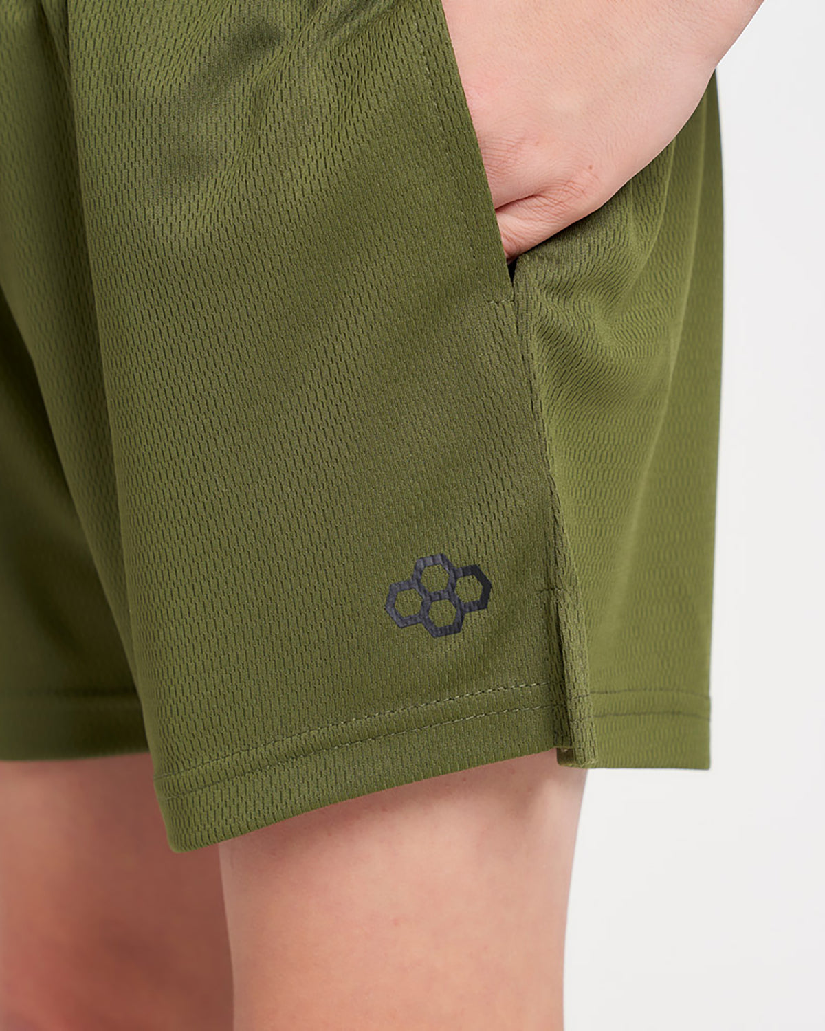 Short en maille pour jeunes RUDIS 6" - Vert armée