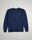 A navy blue sweatshirt featuring a simple design with a small logo on the chest and ribbed cuffs and hem ideal for casual wear