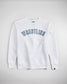 A stylish white sweatshirt featuring bold WRESTLING text in blue perfect for athletes and fans alike