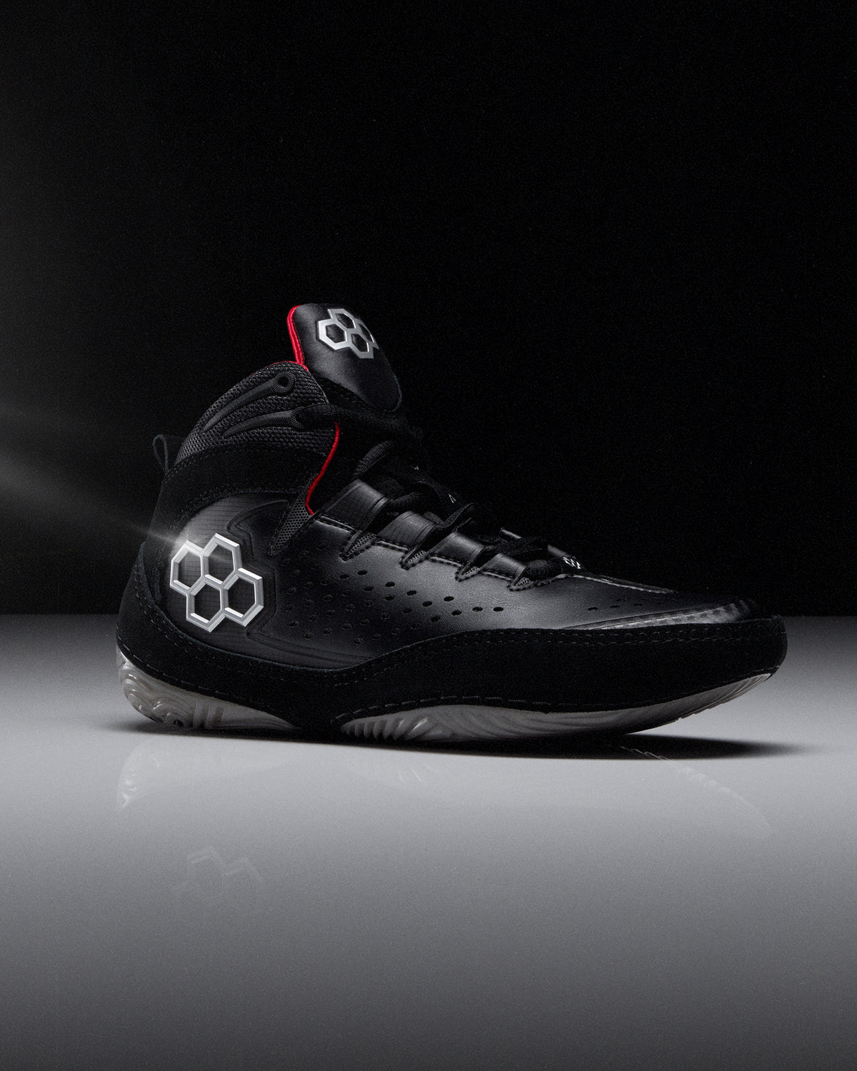 RUDIS Kolat Legacy wrestling shoes core black colorway built for power, control, and advanced mat performance
