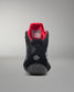 Black wrestling shoe with red interior on a gray background - Cary Kolat wrestling shoes
