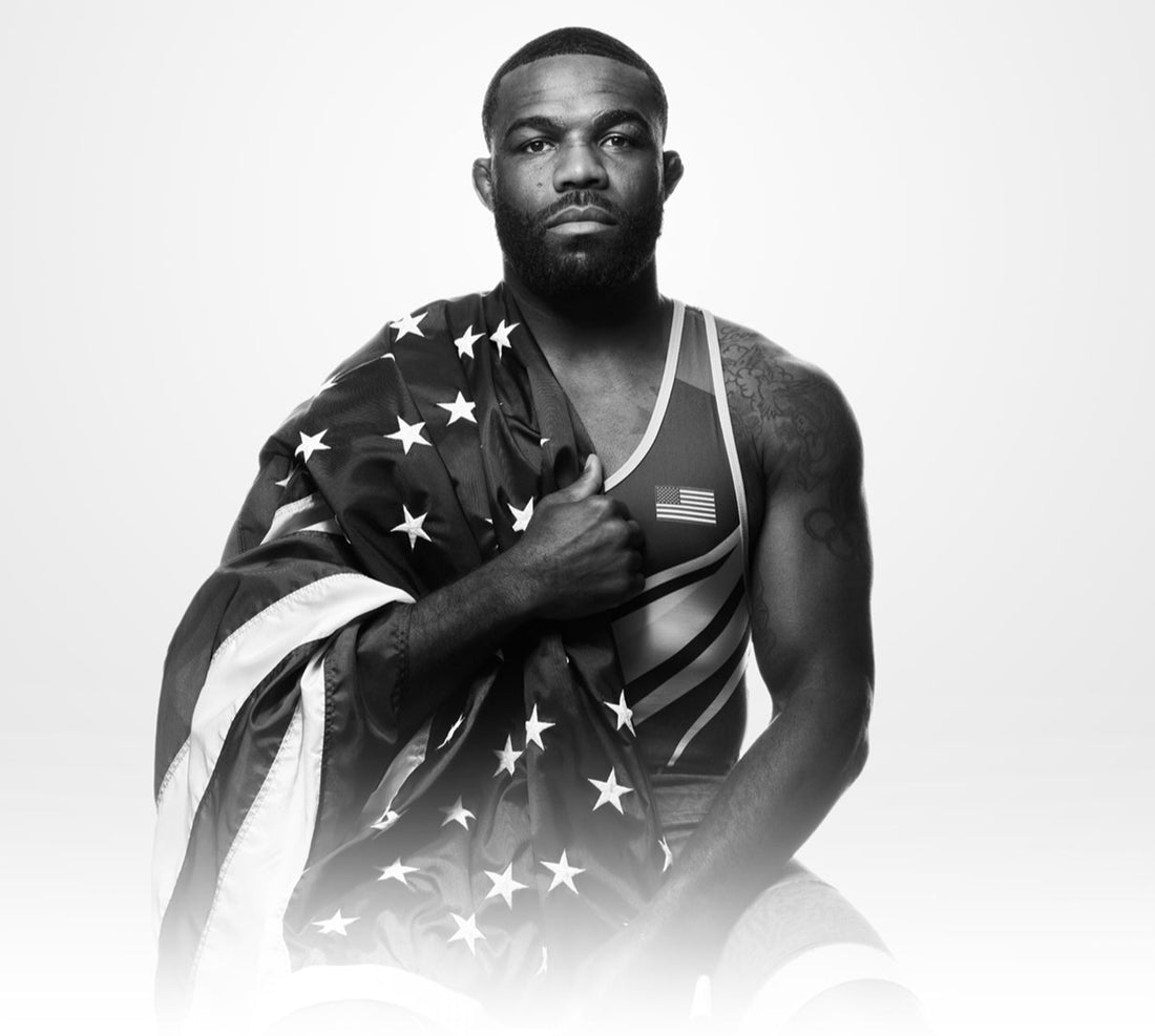 Jordan Burroughs Olympic wrestler representing USA, elite freestyle wrestling champion and JB1 wrestling shoes athlete by RUDIS