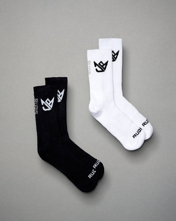 RUDIS JB WHITE/BLACK KNIT ESSENTIAL SOCKS