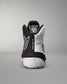 Black and white Jordan Burroughs Wrestling shoes with visible branding on a gray background