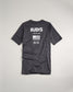 A sleek black athletic shirt featuring bold white text and a graphic of the American flag designed specifically for wrestlers