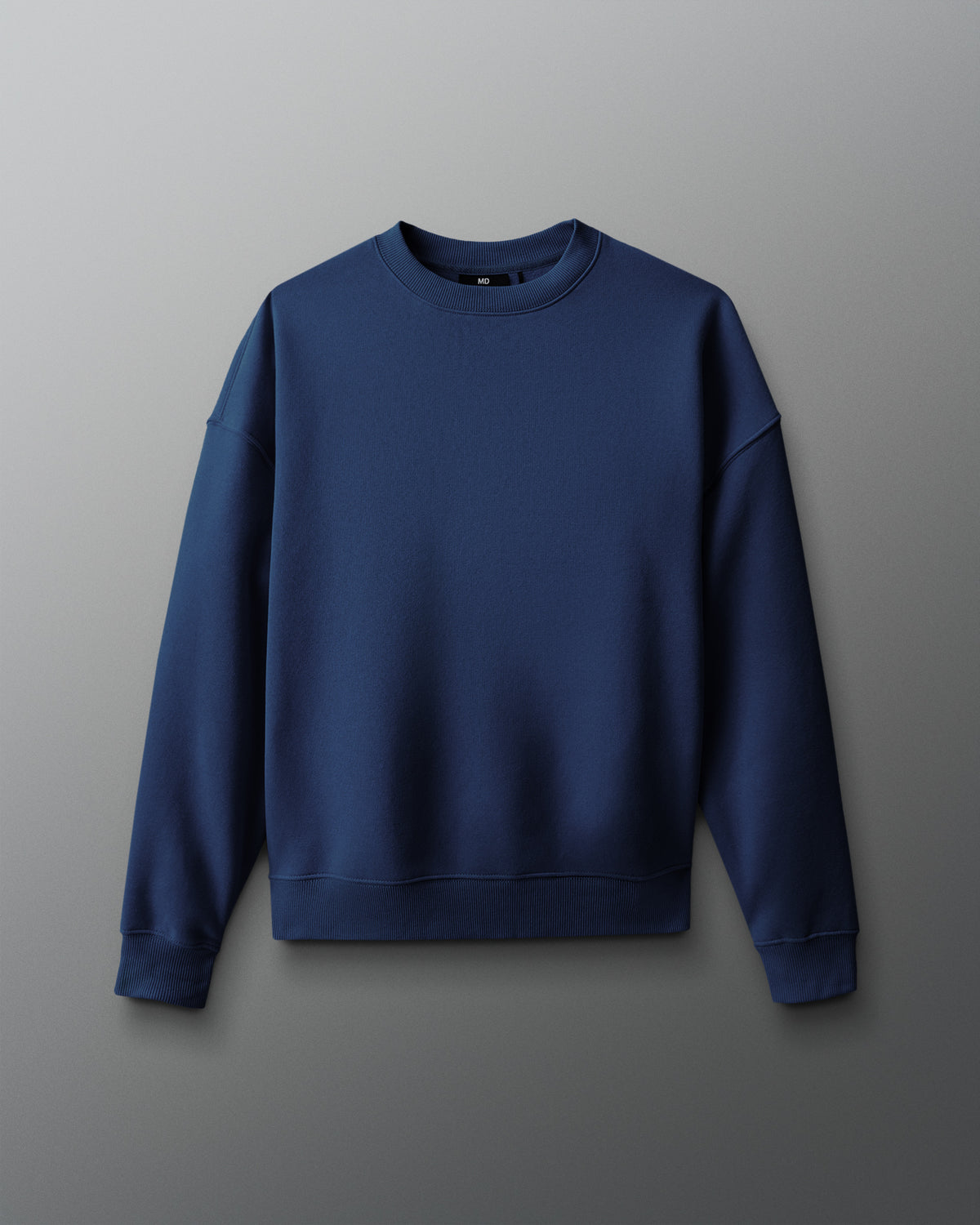 Blue sweatshirt on a gray background