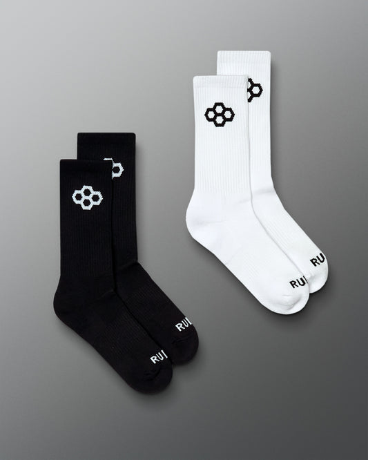 RUDIS Essential Hex Cushion Crew Socks (2 Pair)