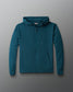 A gray fleece full zip jacket with a hood, displayed on a plain background.