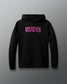 Black hoodie with 'RUDIS' text on a gray background