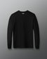 Back view of the RUDIS Essential Hex Elite Super Soft Long Sleeve T-Shirt in black, featuring a solid black design, small white RUDIS logo below the back neckline, crew neck, and ribbed cuffs.
