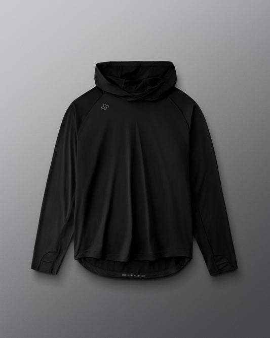 Hooded Premium Mesh Long Sleeve - Black