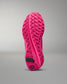 Pink athletic shoe sole on a gray background