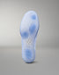 Blue wrestling shoe sole with a RUDIS brand logo on a gray background