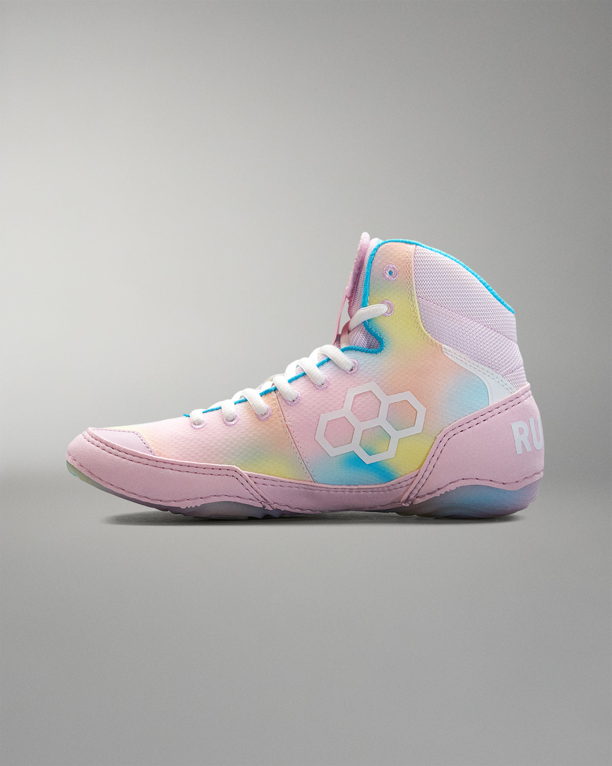 Colorful Wrestling shoe on a gray background