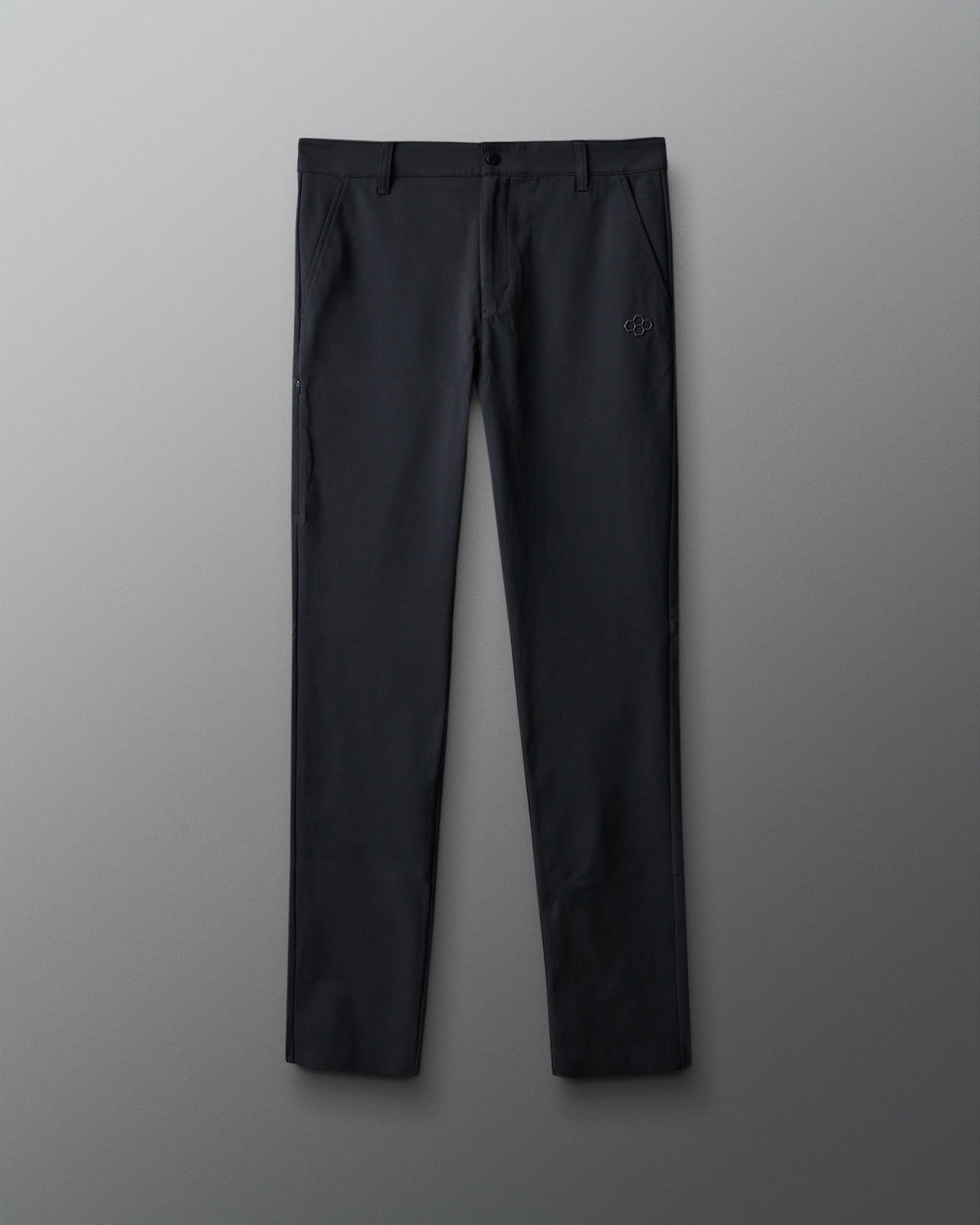 Black pants on a gray background