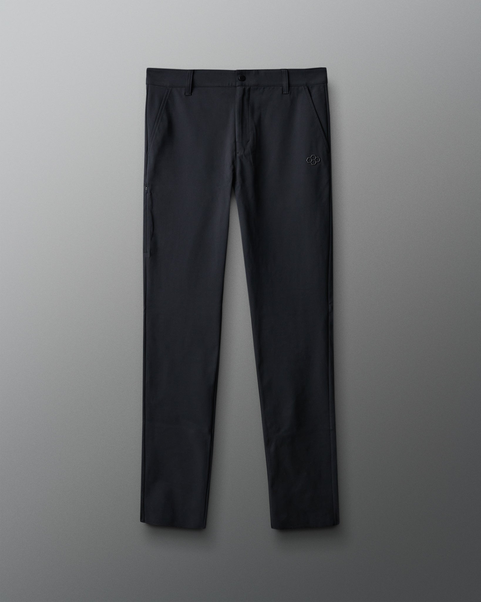 Black pants on a gray background