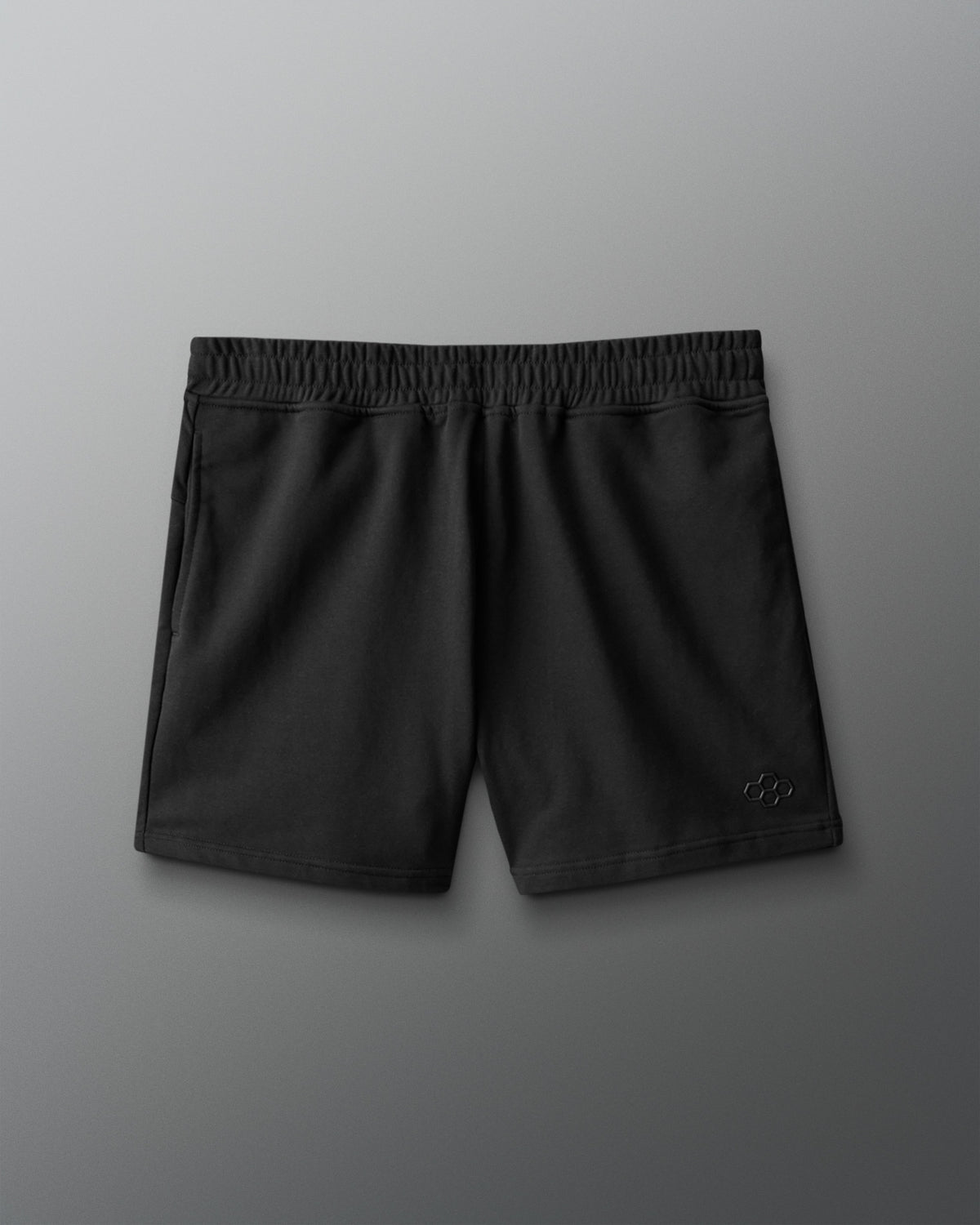 Black shorts on a gray background