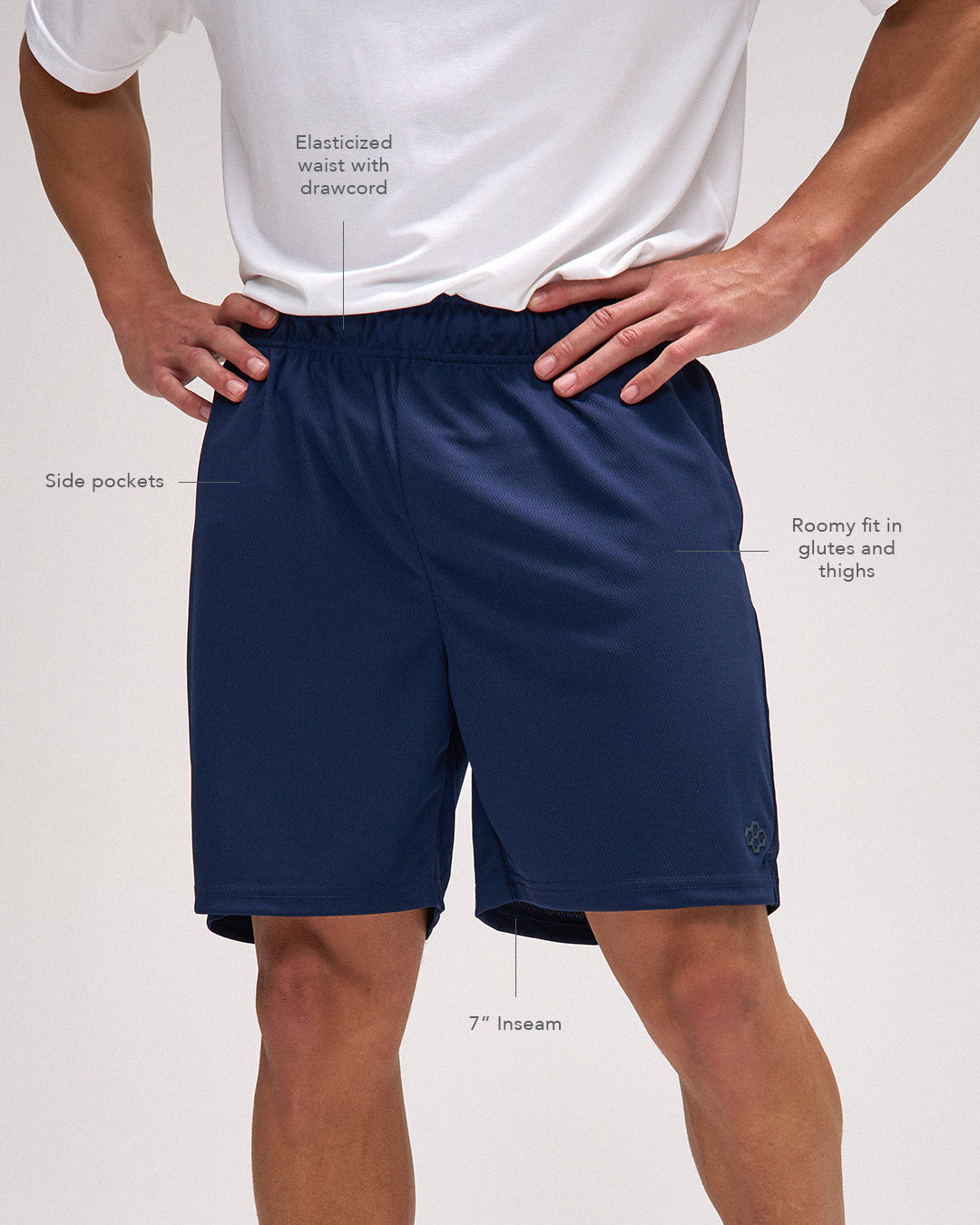 RUDIS 7" Mesh Shorts - Navy