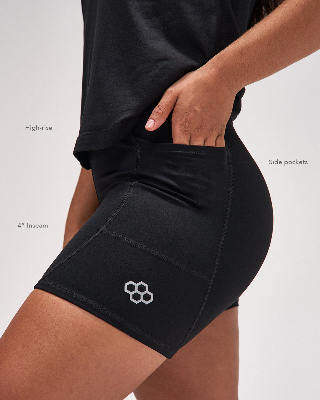 RUDIS Women's High Waisted 4" Aerlux Biker Shorts w/ Pocket