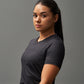 T-shirt col V RUDIS Performance pour femme - Noir