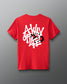 Back view of a red T-shirt featuring large stylized white text that reads ‘A Way of Life’ with a black hexagon design integrated into the graphic