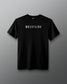 Front view of a black T-shirt with the word ‘Wrestling’ printed in bold white gothic-style font across the chest.