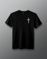 Black RUDIS Cross Elite Super Soft T-Shirt featuring a white cross chest graphic and tonal RUDIS sleeve branding.