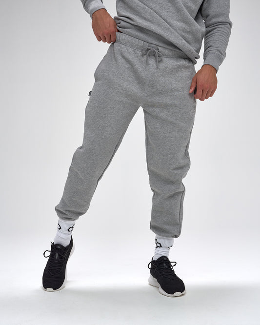 Pantalon de survêtement en polaire confortable - Gris chiné