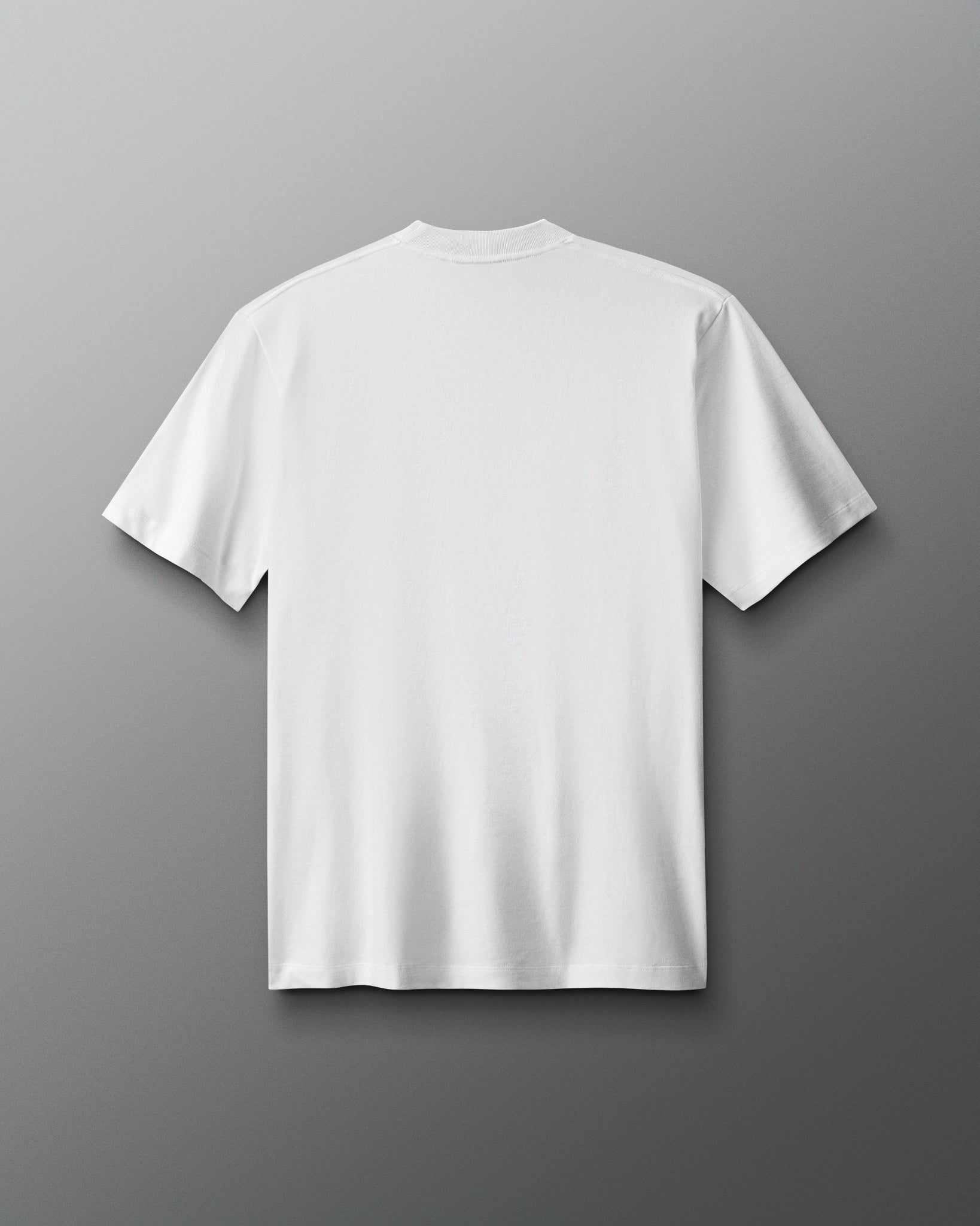 White t-shirt on a gray background
