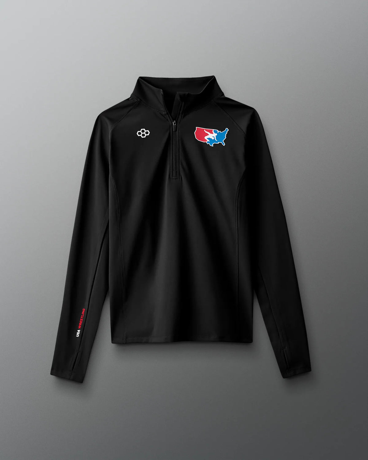 VIK - USA Wrestling Map Logo Women's Victory 1/4 Zip - Black