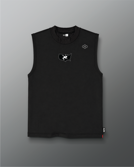 VIK - USA Wrestling Map Logo Hybrid Muscle Tank