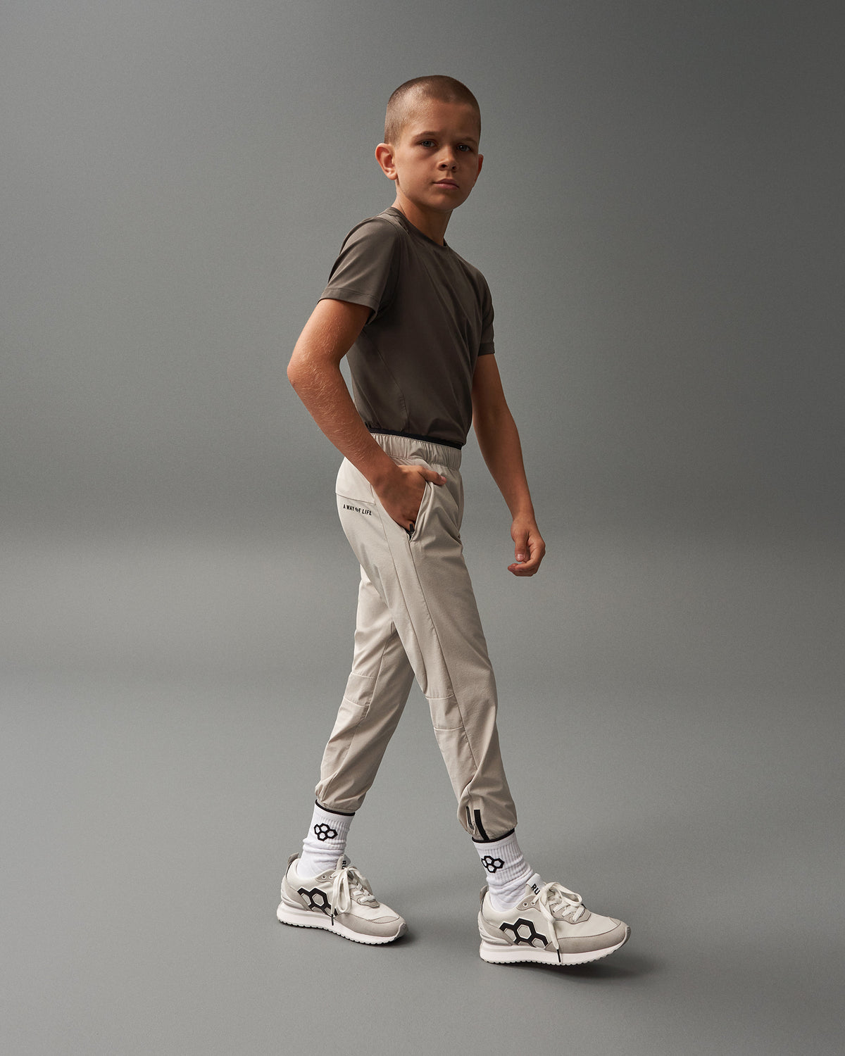 T-shirt RUDIS Performance pour jeunes - Cacao