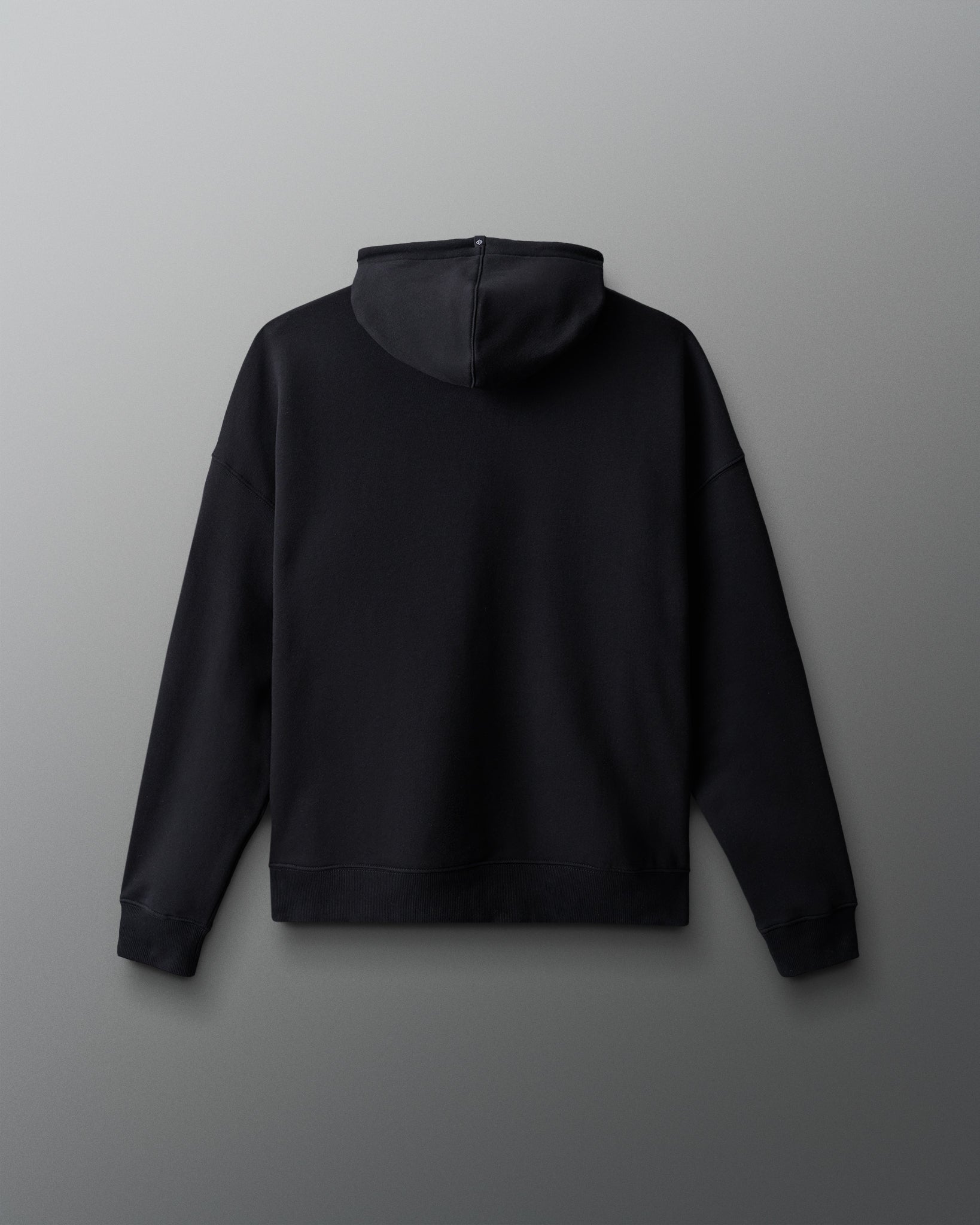Black hoodie on a light gray background