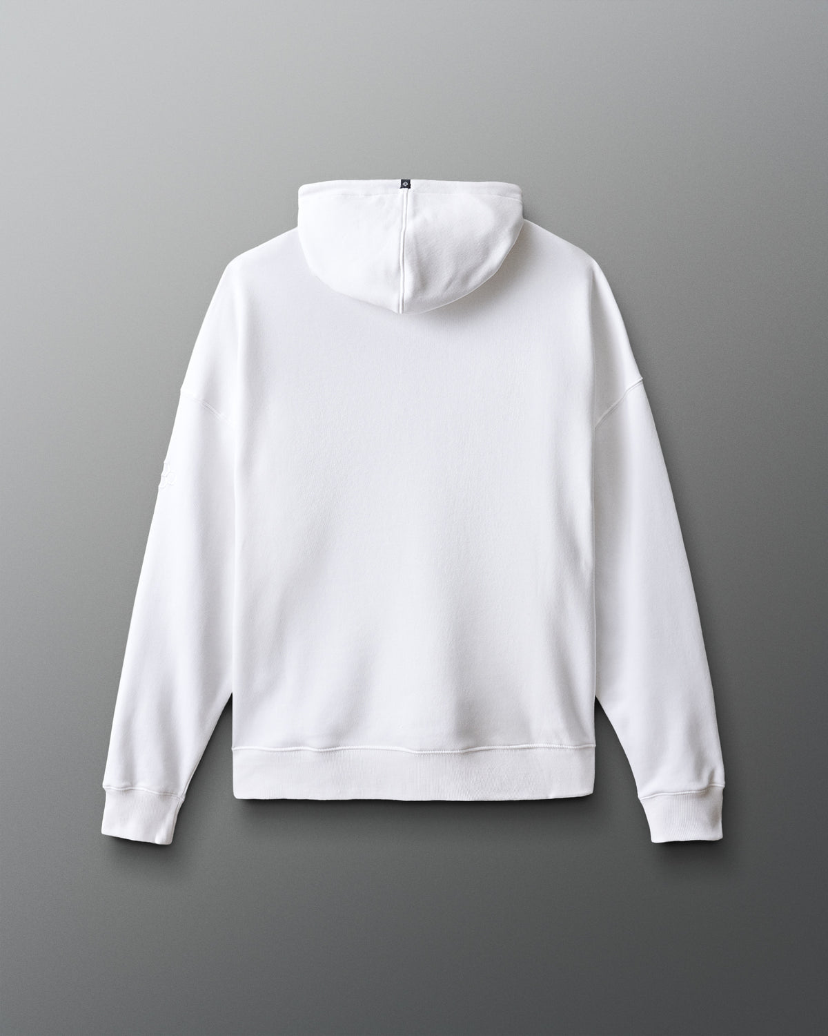 White hoodie on a gray background