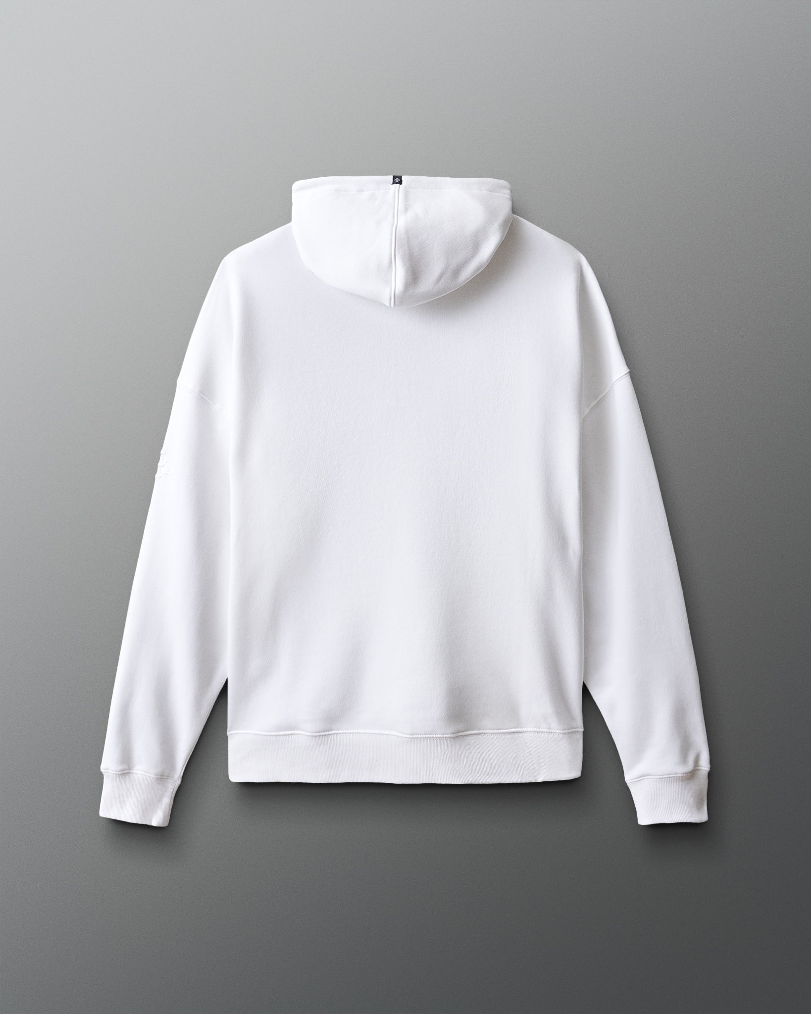 White hoodie on a gray background
