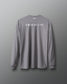 Gray long-sleeve shirt with 'A Way of Life' text on a gray background