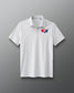 A white polo shirt with a graphic USA Wrestling logo on the chest.