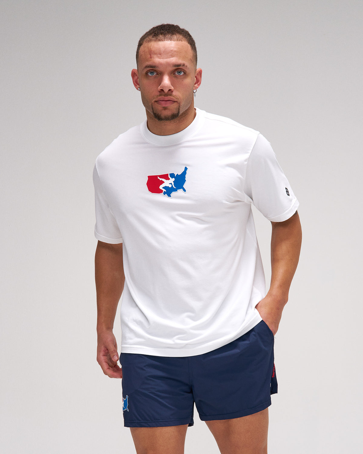 USA Wrestling Map Boxy Hybrid T-Shirt