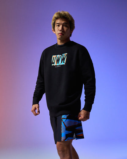 Pull ras du cou en polaire confortable abstrait UWW