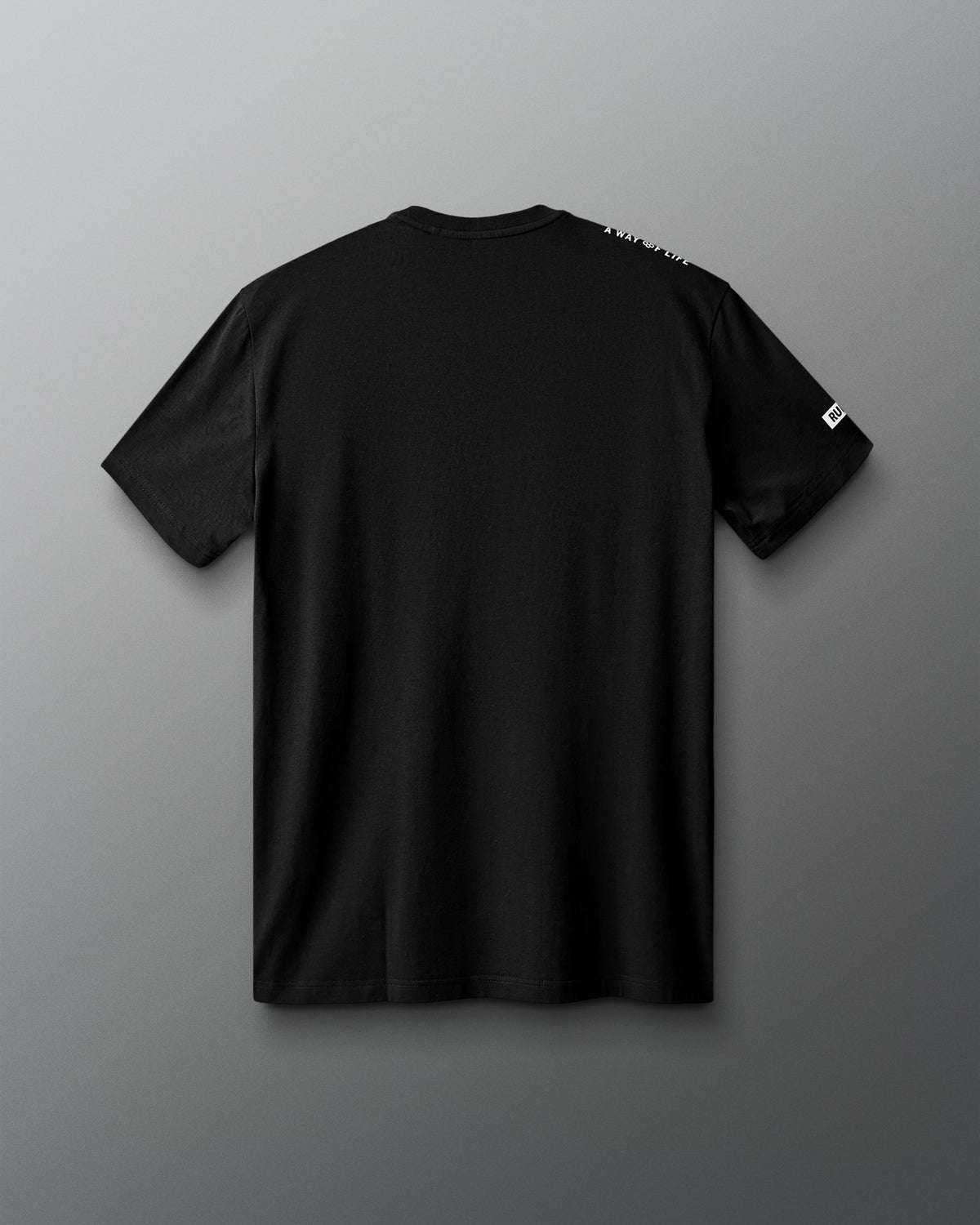 Black t-shirt on a gray background