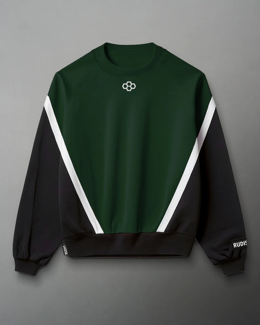 RUDIS Colorblock Crewneck - Black/Emerald