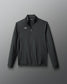 Front view of the RUDIS Victory 1/4 Zip in Carbon, showcasing the quarter-zip closure, stand collar, white RUDIS chest logo, perforated side panels, and long sleeves.