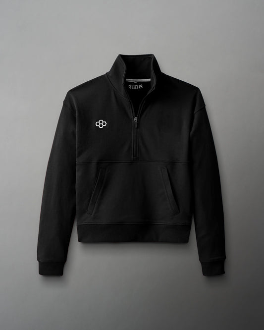 Women's Luxe Terry 1/4 Zip - Black