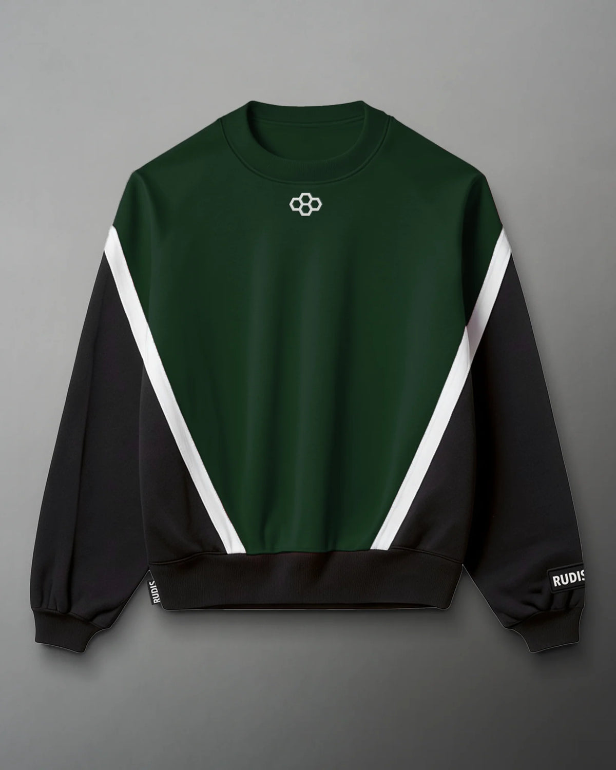RUDIS Youth Colorblock Crewneck - Black/Emerald