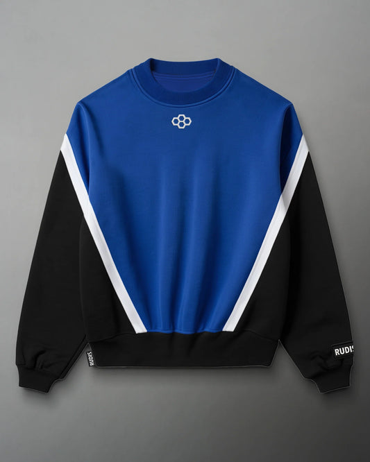 RUDIS Youth Colorblock Crewneck - Black/Royal