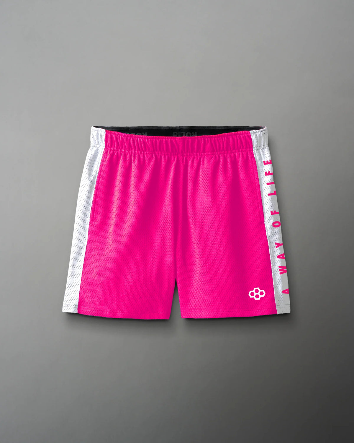 RUDIS 5" Youth Panel Mesh Short - Pink/White