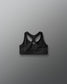 Black sports bra on a gray background