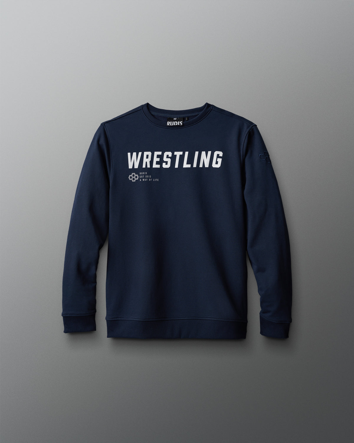 A red youth crewneck sweatshirt with 'WRESTLING' printed in large black letters on the front.