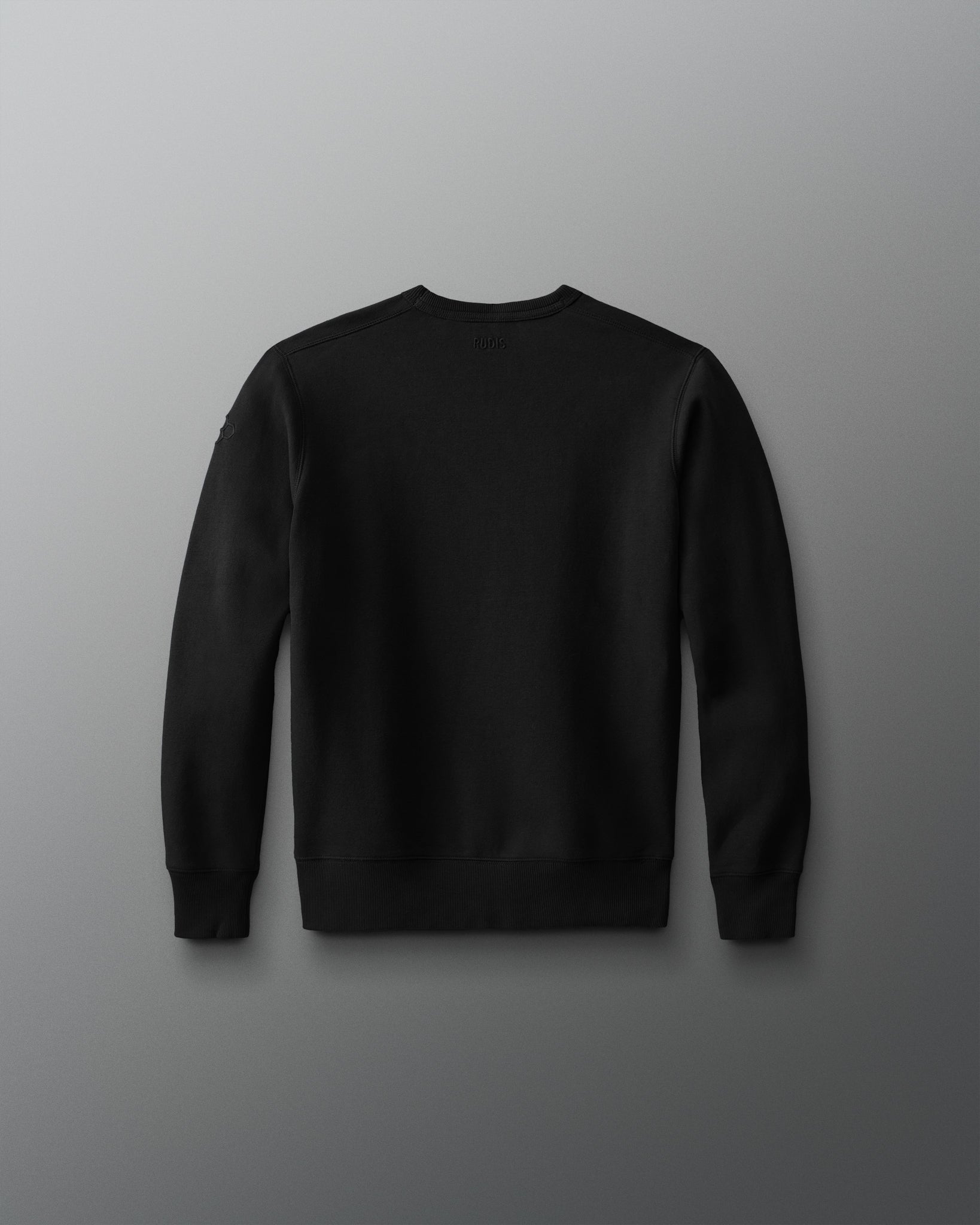 Black sweatshirt on a gray background