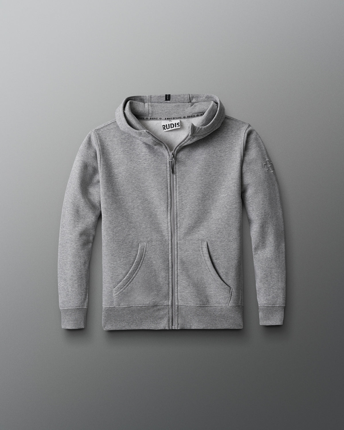 RUDIS Comfort Fleece Youth Full Zip - Athletic Heather Gray
